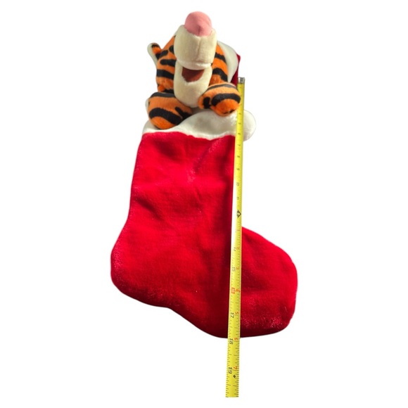 Disney Tigger Plush Christmas Stocking 3D 18" L Winnie The Pooh Santa Hat Vtg - Picture 6 of 6